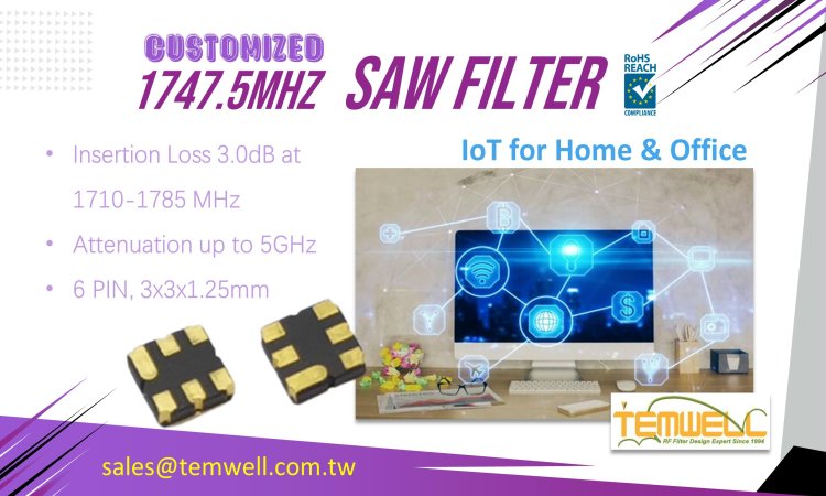 5G IoT SAW filter - 1747.5MHz