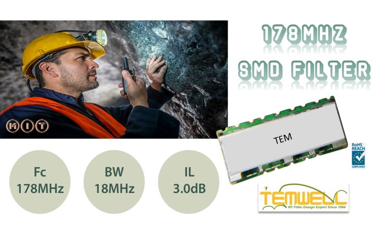 178MHz SMD Filter for LoRaWAN Mining Communications