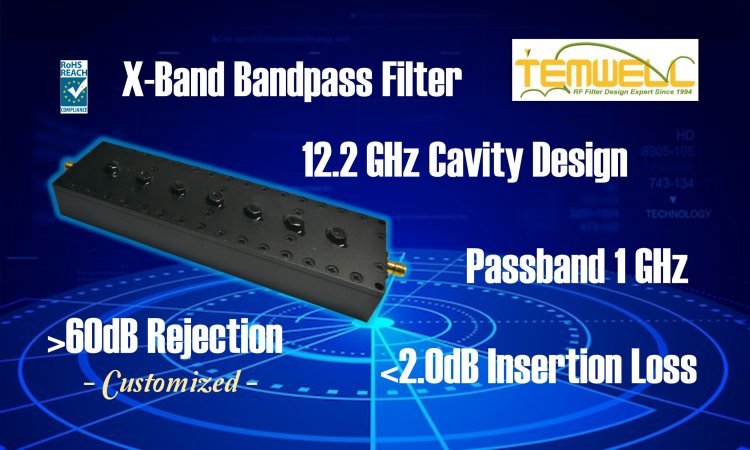 X-band 12GHz Cavity Filter for Radar